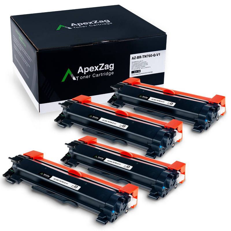 APEXZAG COMPATIBLE TONER CARTRIDGE REPLACEMENT FOR BROTHER TN760/TN-760  HIGH YIELD/TN730 (BLACK 4-PACK)